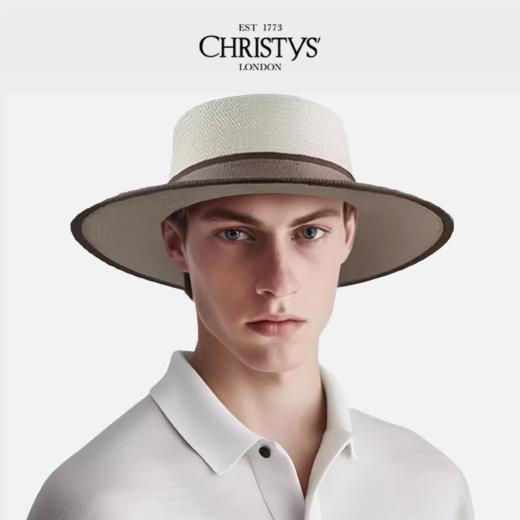 【限量新品】026新品Christys' 百年皇室品牌 巴拿马Canotier平顶草帽 商品图3