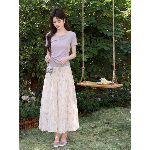 鹿向南【0402/20:00新品前1小时7折限量100件】紫色T恤 商品图4