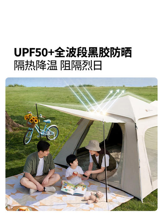 牧高笛零动公园全自动速开帐篷户外露营装备黑胶防晒便携折叠 商品图4