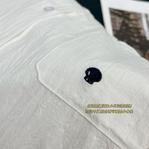 【3-5天发货】伊泺杉老钱风纯棉贝壳刺绣衬衫 商品图6