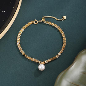 子佩集【涟漪寄情】银S925珍珠惜王妃手链【YB7487】双色凤尾纹2602