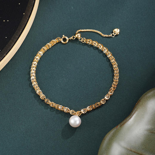 子佩集【涟漪寄情】银S925珍珠惜王妃手链【YB7487】双色凤尾纹2602 商品图0