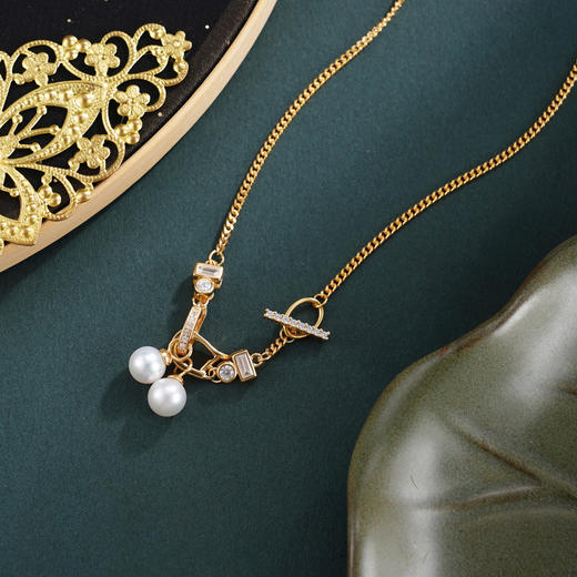 子佩集【灵力觉醒】银S925珍珠惜王妃套链项链【YB7448】双色锁扣双珠2602 商品图1