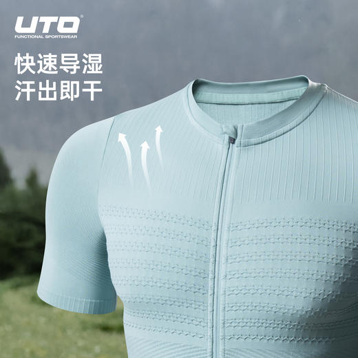 UTO骑行一体织纯色短袖男女款 商品图1
