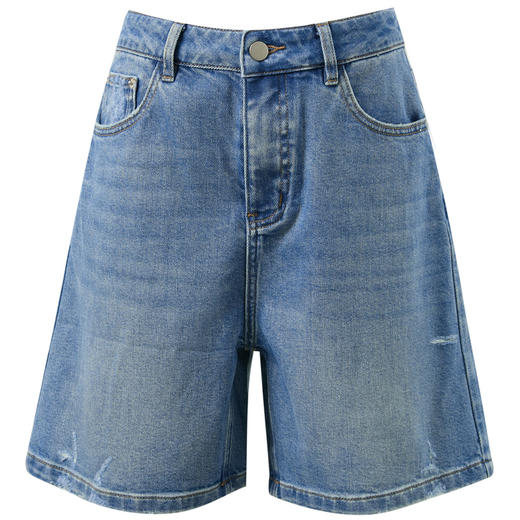 三彩2026夏季新款休闲牛仔裤直筒中裤显瘦宽松复古M 商品图4