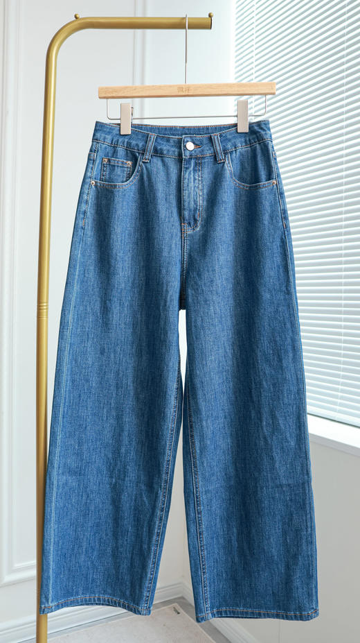 松弛vibe|韩版休闲阔腿牛仔裤 商品图0