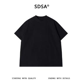SDSA男装2026新款高贵轻奢韩系极简风纯色圆领短袖T恤宽松百搭潮