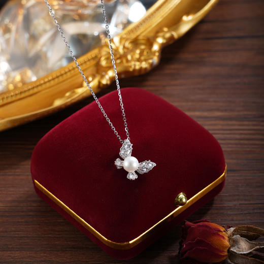 子佩集【蝴蝶予你】银S925珍珠惜王妃吊坠【P2828】双色蝴蝶(不含链)2602 商品图2