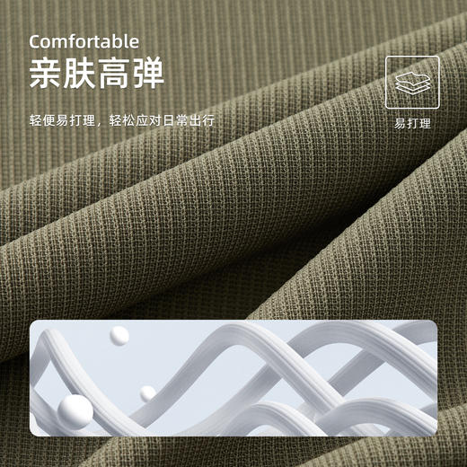 德鲨男装绿色短袖POLO衫2026夏季新款休闲打底上衣男弹力翻领T恤 商品图2