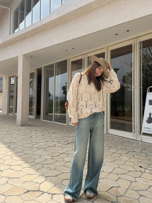 2603506   🇮🇹Accademia 镂空菱格 珠片花纱 套头衫 商品图4