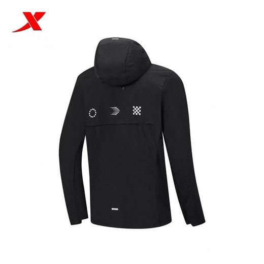 6楼特步运动男士梭织薄外套抗UV速干衣974229140058正黑色 商品图2