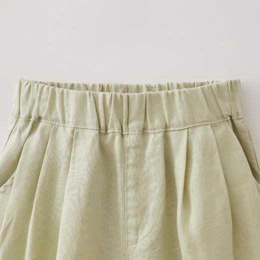 马克珍妮100%亚麻女童清凉压褶长裤2026年夏装新款560971 商品图4