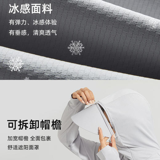 某蕉户外冰丝防晒衣女夏季防紫外线防晒服透气帽檐可拆卸防晒外套 商品图2