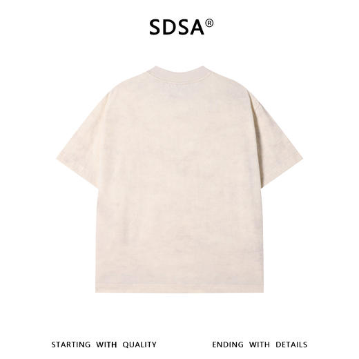 SDSA男装2026新款轻奢高街扎染领口镶珠子设计圆领短袖T恤百搭 商品图2
