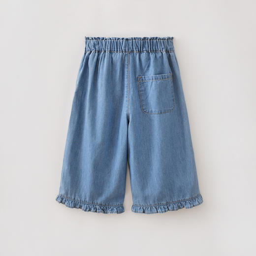 马克珍妮田园花边女童软牛仔直筒裤2026年夏装新款560968 商品图1