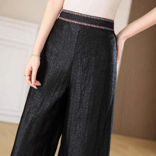 丁摩 真丝香云纱龟裂纹垂感好直筒裤2609 商品图0