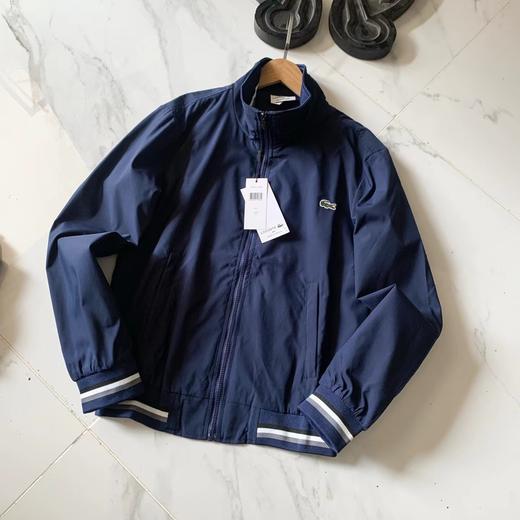 F033124春季新款度假风条纹撞色拼接细腻柔滑拉链长袖夹克外套 商品图5