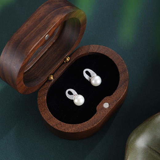 子佩集【温柔守候】银S925珍珠惜王妃耳钉【E4969】双色丝带环形2602 商品图2