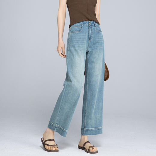 「高货xg」全新升级【铂金会员192/天猫259/差价67】(05740)洛诗琳气质百搭白色阔腿裤2026春季小个子高腰休闲九分裤 商品图1