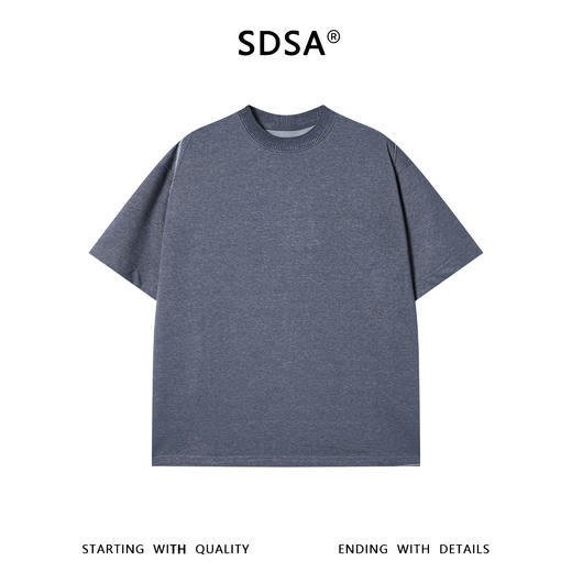 SDSA男装2026新款高贵轻奢潮牌简约裁剪圆领短袖T恤百搭时尚上衣 商品图0