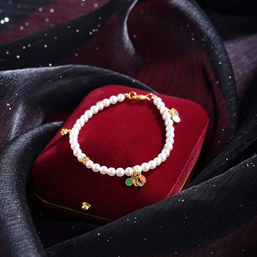 子佩集【平安喜乐】银S925珍珠惜王妃手链【QJSL006】镀金平安喜乐2602 商品图1