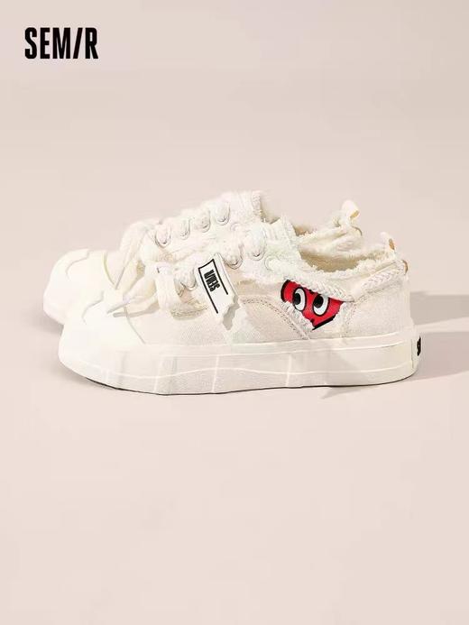 F0331150春夏新款透气小白鞋女款布鞋百搭饼干鞋厚底帆布鞋 商品图4