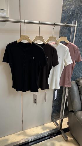 F033154春夏季新款美式运动修身正肩显瘦气质短袖打底衫T恤