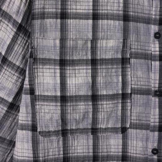 SDSA男装2026新款高贵轻奢美式复古扎染格子长袖衬衫百搭时尚上衣 商品图4