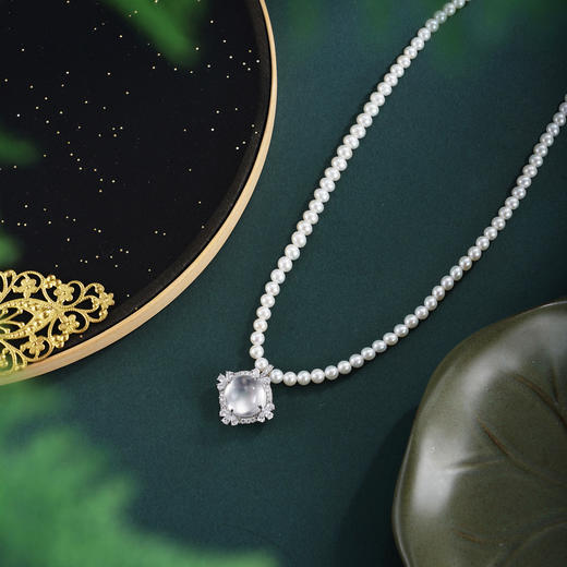 子佩集【华章流年】珍珠惜王妃项链【XXXL029】水沫玉菱形方块2602 商品图0