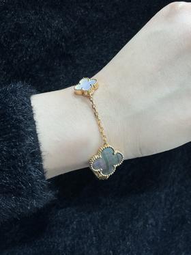 梵克雅宝 四花手链 白贝母➕灰贝母（XK）