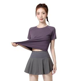 【网纱拼接！裸感面料】夏季新款瑜伽服T恤显瘦薄款健身服女速干透气短袖跑步运动上衣。xa