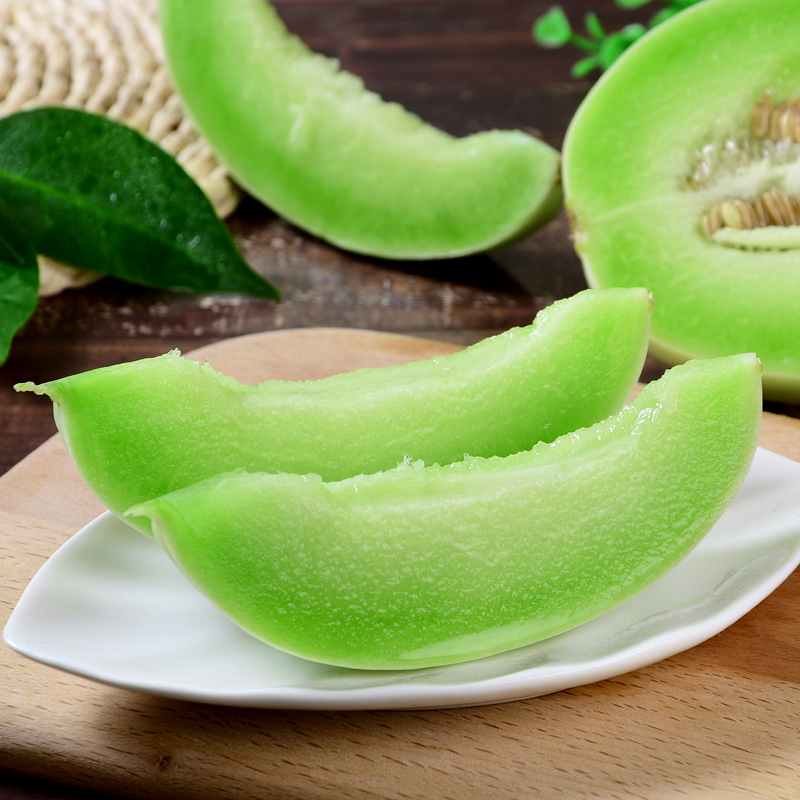 【海南.玉菇冰淇淋甜瓜】新鲜采摘，翡翠瓜肉，冰淇淋的口感，一口香甜，鲜嫩多汁，冰凉爽口，夏日必备甜瓜～