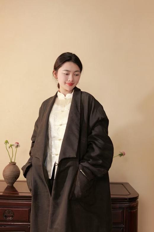 漫物记丝毛翻领双口袋长外套xys-317 商品图3