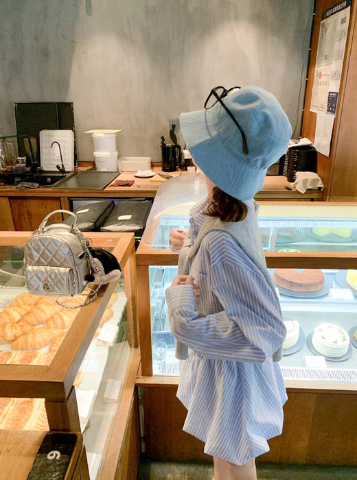 <曾小咸推荐>4.1现货秒杀 ！微信超特价！韩系条纹衬衫连衣裙（不含披肩） 日常289.99 立减160 秒杀129.99！！ 商品图9