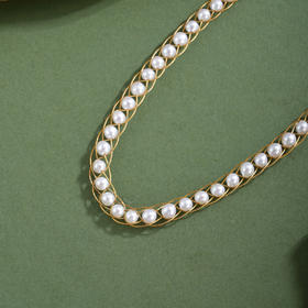 子佩集【韶华履迹】珍珠惜王妃项链【XXXL016】法式编织镀金2602