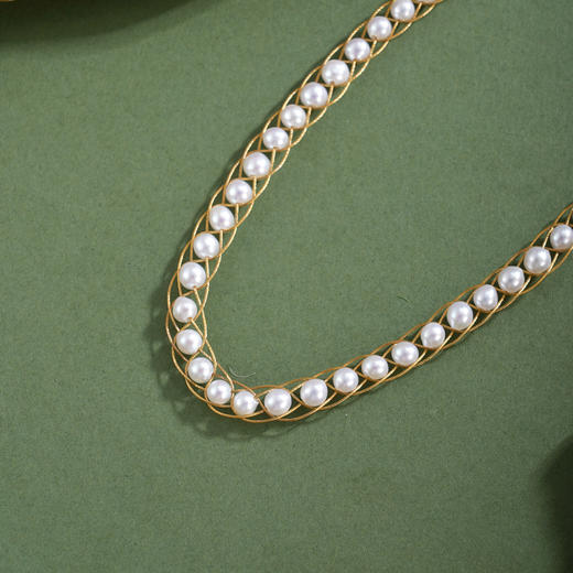 子佩集【韶华履迹】珍珠惜王妃项链【XXXL016】法式编织镀金2602 商品图0