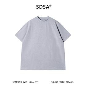 SDSA男装2026新款高贵轻奢韩系极简风纯色圆领短袖T恤宽松百搭潮