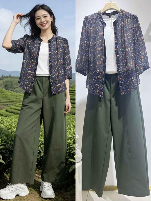 641506时尚气质碎花小衫 商品图1