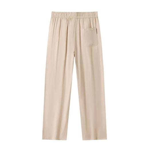 F033128夏季棉麻裤松紧腰柔软透气男士修身直筒纯色简约休闲亚麻长裤 商品图5