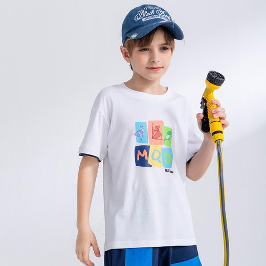 【MQD】童装男大童夏季新品儿童水柔棉运动上衣圆领宽松短袖T恤 商品图1