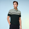 【桑蚕丝】德鲨男装高级感短袖POLO衫2026夏新款条纹撞色翻领T恤 商品缩略图1