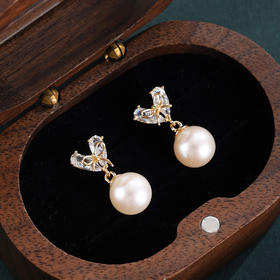 子佩集【爱意凝心】银S925珍珠惜王妃耳钉【YE0890】爱心镀金2602
