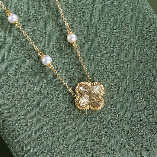 子佩集【四叶星辰】珍珠惜王妃项链【XXXL019】镀金四叶草2602 商品图2
