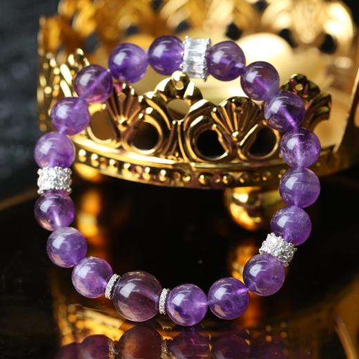 【祈愿吉品】紫水晶配紫锂云母手链水晶高颜值手串小众新款 商品图2