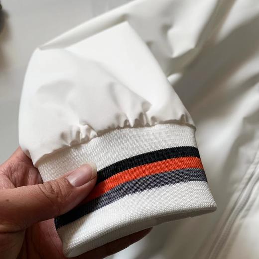 F033124春季新款度假风条纹撞色拼接细腻柔滑拉链长袖夹克外套 商品图12