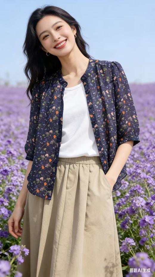 641506时尚气质碎花小衫 商品图6