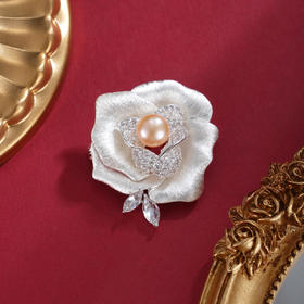 子佩集【芳露凝华】珍珠惜王妃胸针【XXXZ273】白玫瑰2602