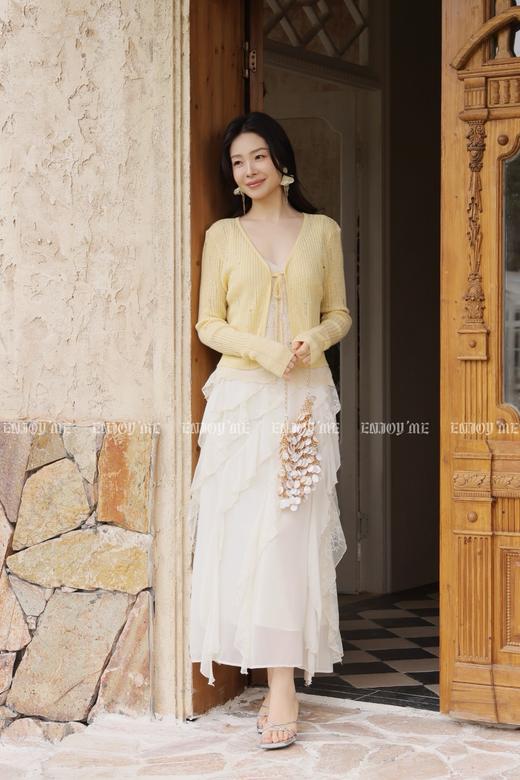 【门店同款】ENJOY夏季奶霜蕾丝针织上衣 170993076 商品图4