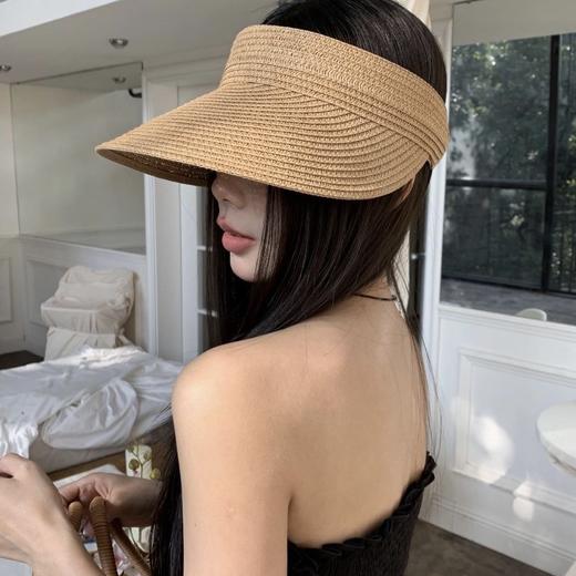 草编防晒帽女夏季度假出游空顶草帽大帽檐防紫外线遮阳太阳帽子潮 商品图0