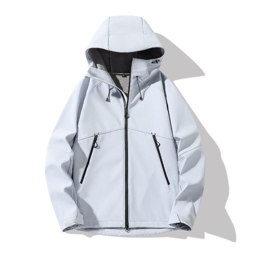 百媚生 软壳冲锋衣户外运动防风防水情侣连帽外套20261 商品图0